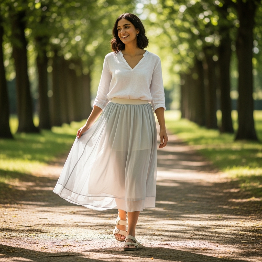 Lekkość i urok: transparentne tkaniny w codziennych outfitach